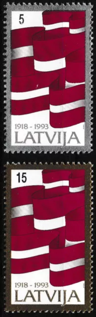 Lettland - 75 Jahre Lettland Satz postfrisch 1993 Mi. 361-362