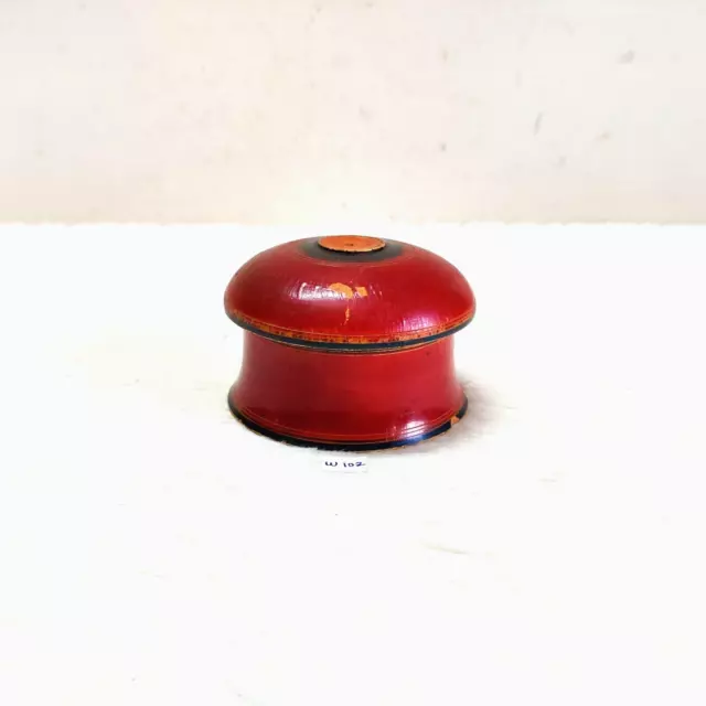 19c Vintage Presto Originale Vecchio Colorato Laccati Cupola Forma Legno Scatola