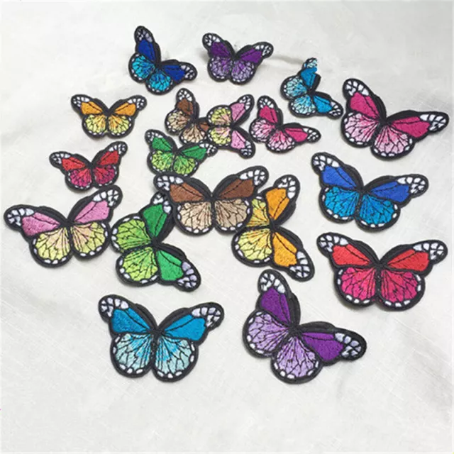 10stk Aufnäher Bügelbild Applikation Flicken Schmetterling DIY P2O2 C6S2