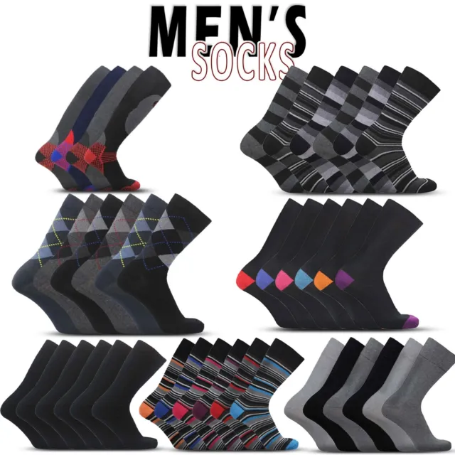 Mens DESIGN SOCKS Soft Elasticated Grip Gym Sports Heat Thermal Socks UK6-11 Lot