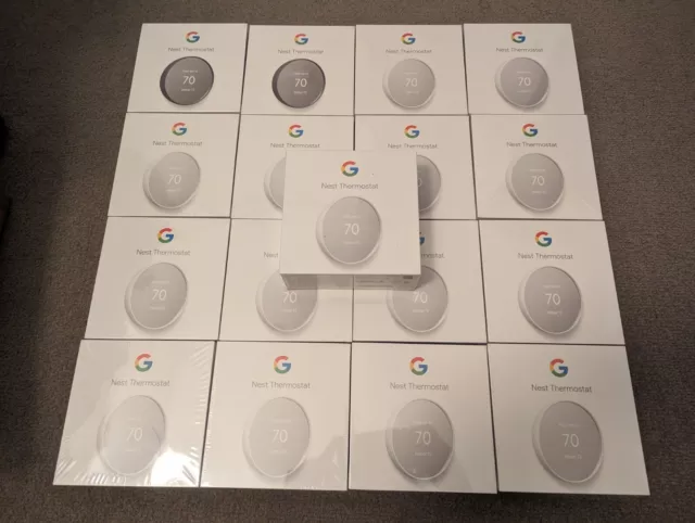 Sealed -  (Set of 17) Google Nest Thermostat, Snow And Charcoal