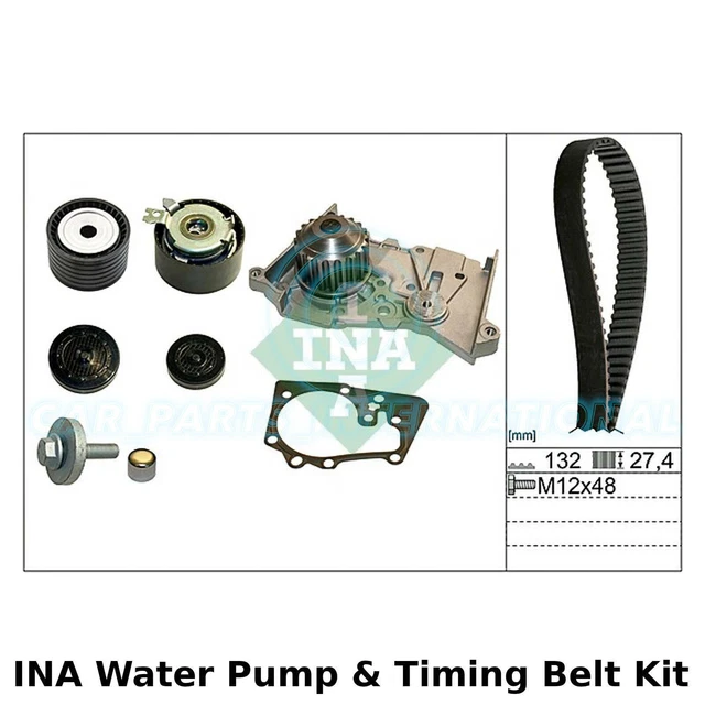 Pompe à Eau + Kit Courroie Distribution INA 530 0089 31 - Compatible VW Golf IV, Polo, Seat Ibiza 1.4 16V