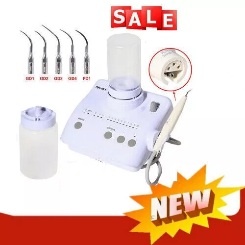 Portable Dental Ultrasonic Piezo Scaler fit DTE handpiece w/ 2*Bottles SK-D1 FDA