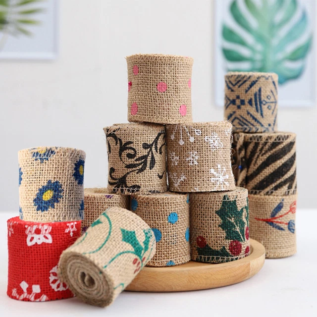 2x Jute Band Band für Handwerk Weihnachten Bogen Haar Zubehör Jute Band Rolle 6