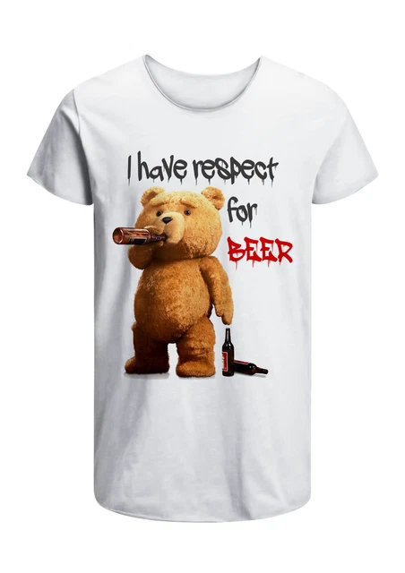 T-Shirt Ted Birra irriverente Uomo Abbigliamento 100% Cotone Taglia S >XXL