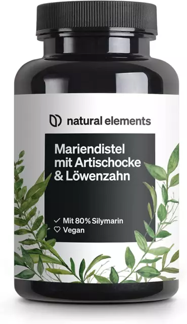 Mariendistel Artischocke Löwenzahn Extrakt Hochdosiert vegan 120 PREMIUM KAPSELN