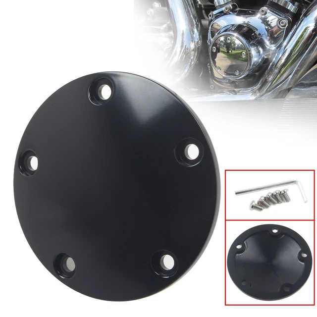 GLOSS BLACK TIMING Points Cover for Harley Twin Cam Softail Dyna