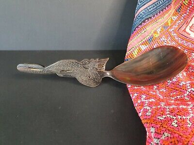 Old Black Buffalo Horn Serving Spoon (a) …beautiful collection and utilitarian