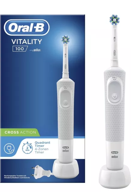Oral-B Vitality 100 CrossAction Brosse à Dents Électrique - Blanche