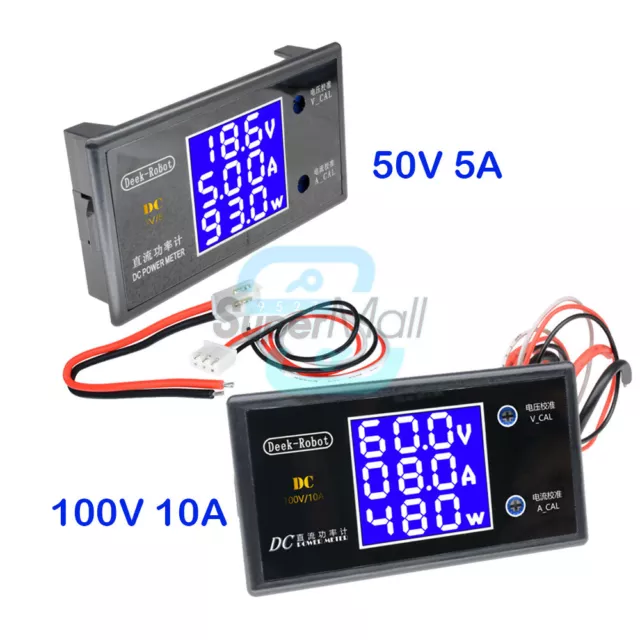 DC 50V 5A/100V 10A Display LCD digitale voltmetro Wattmetro tester potenza corrente