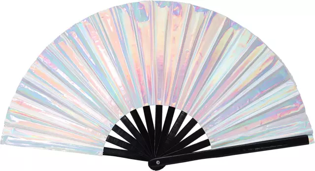 1Pcs Rave Hand Fan Bamboo Holding Hand Fan Large Folding Fan with Bright Color F