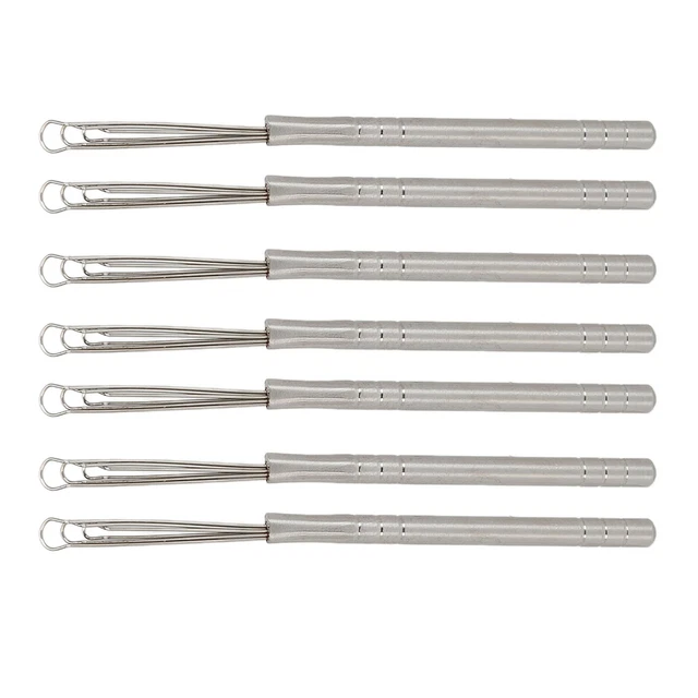 7pcs Stainless Steel 3 Ring Ear Cleaner Elastic 3 Ring Ear Wax Removing Tool Esp