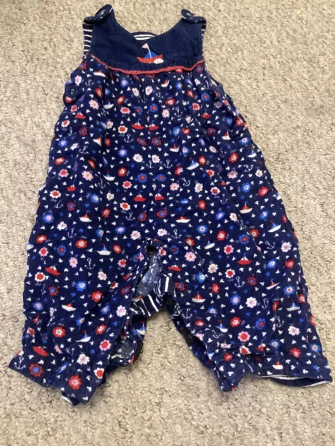 jojo maman bebe baby girls cord dungarees 3-6 months