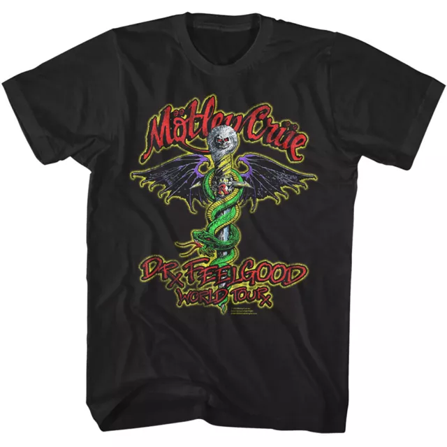 Motley Crue Dr Feelgood World Tour Men's T Shirt Snake Rock Band Album Concert