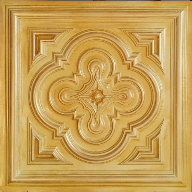 Ceiling tile Faux tin golden decor restaurant wall panel PL36 10pcs/lot