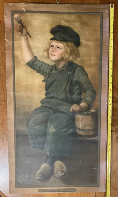 Early 1900 Antique Dutch Boy Paint Print Roughly 27.5 By 14.75