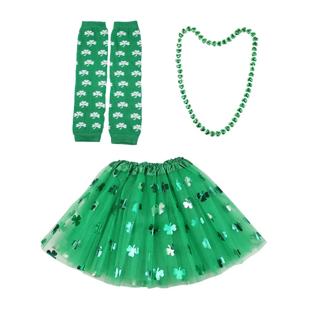 Gonna tutù St Paddy costume giorno San Patrizio trucco unico abito da festa