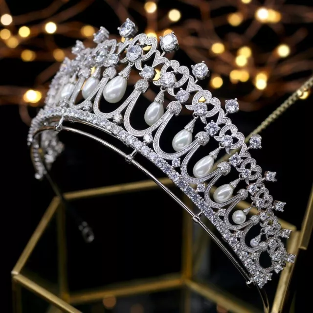 Luxury ROYAL FAMILY'S TIARAS Wedding Queen Princess All cubic zirconia Crown