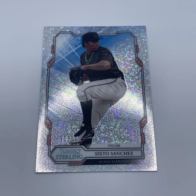 2019 Bowman Sterling Speckle Refractors #BPR40 Sixto Sanchez /99 Miami Marlins