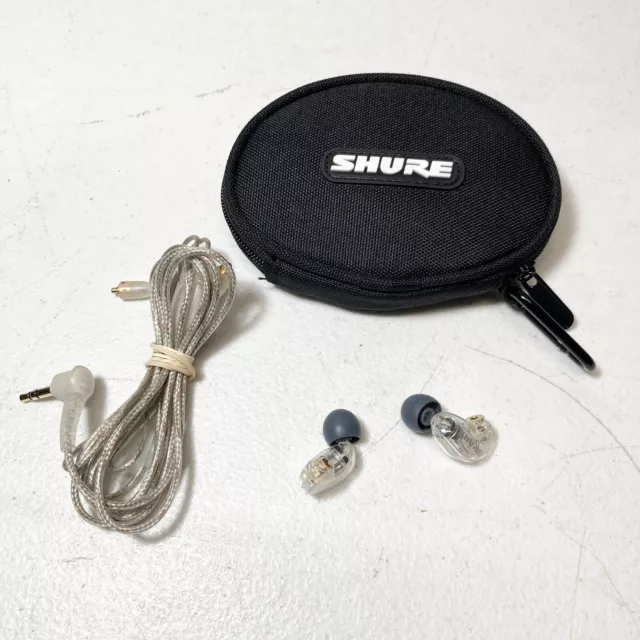 Shure SE215 In-Ear Sound Isolating Earphones w/ Detachable Cable Used CLEAR