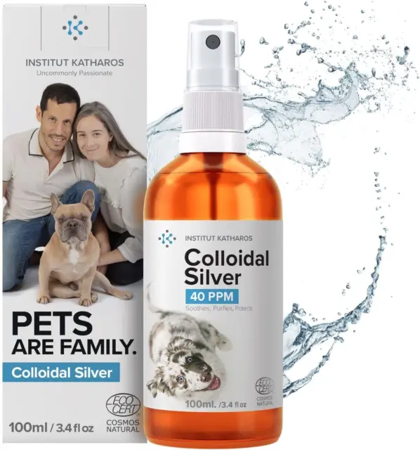 Argento Colloidale Spray 100% Naturale per Animali (Cani, Gatti) Tutto in 1 ● Ci