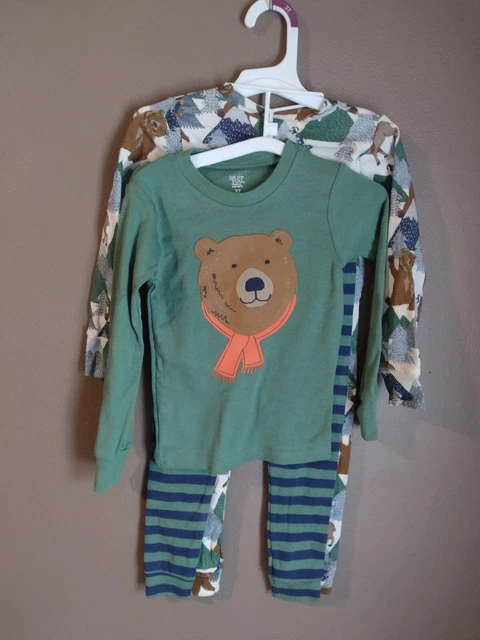 Carters Just One You Little Boy Set 3T Blue 4 Piece PJs Bears Long Sleeve