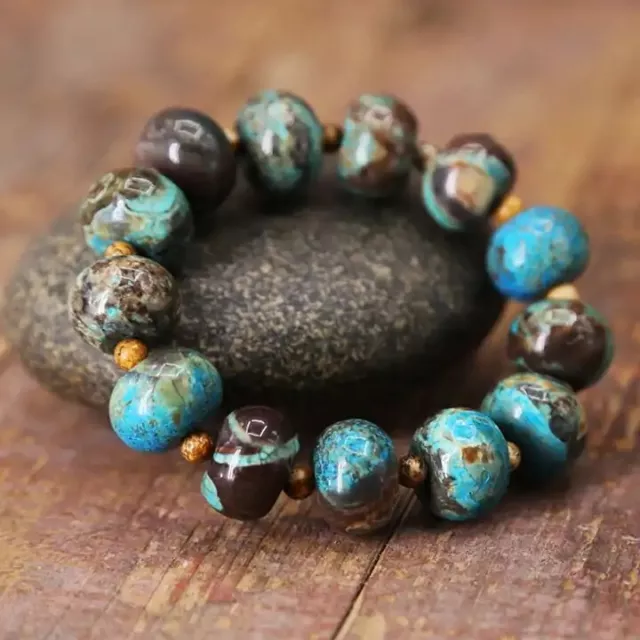 Natural Stone Imperial Jasper Beaded Handmade Healing Chakra Women Men Bracelet