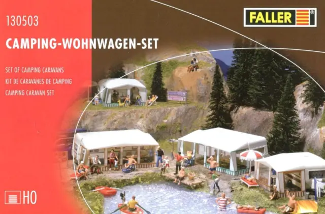 Faller 130503 Spur H0 - Camping Wohnwagen- Set NEU und OVP