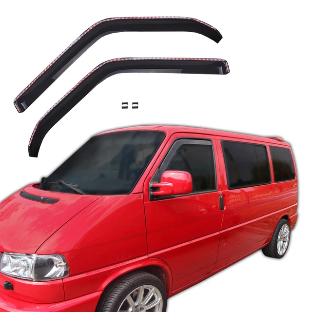 Déflecteurs D'Air Pour Volkswagen T4 Caravelle/Transporter/Multivan (1990-2003) – 2 Pièces – Acrylique Fumé, Installation Intérieure