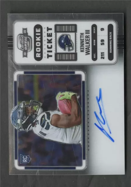 2022 Panini Contenders Optic Kenneth Walker III V126 Rookie Ticket RPS Autograph