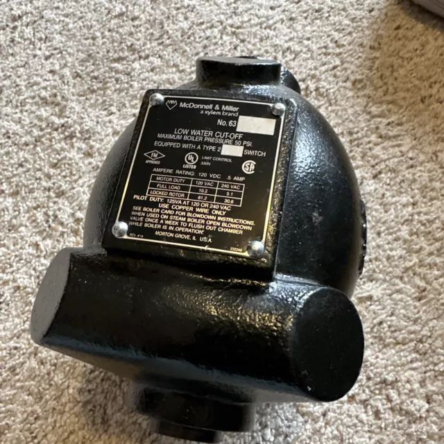 Part of MCDONNELL & MILLER No. 63 Low Water Cut Off 1” 50 PSI boiler