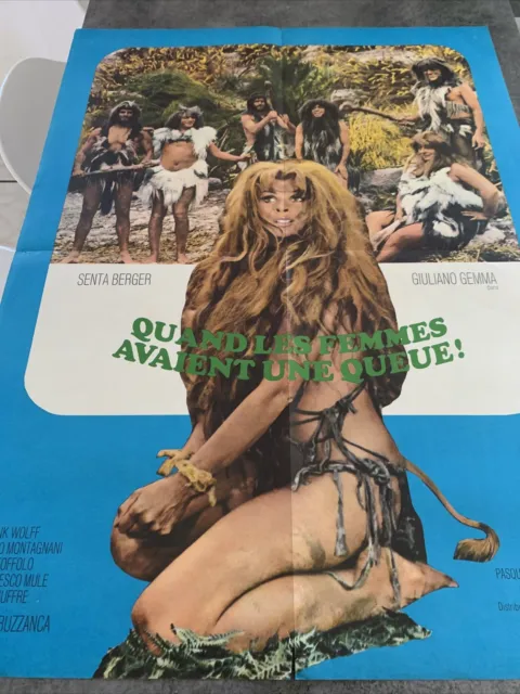 ANCIENNE AFFICHE CINÉMA 78x58,5ANNÉE 1970 Quand Les Femmes Avaient Une Queue