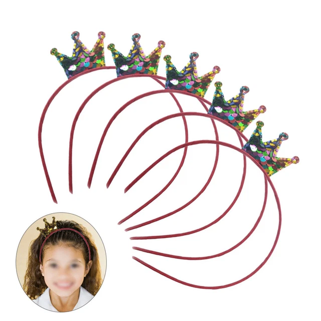 5 pz Fascia Corona Moda Copricapo Adorabili Ragazze Bambini Corona (Colorata)