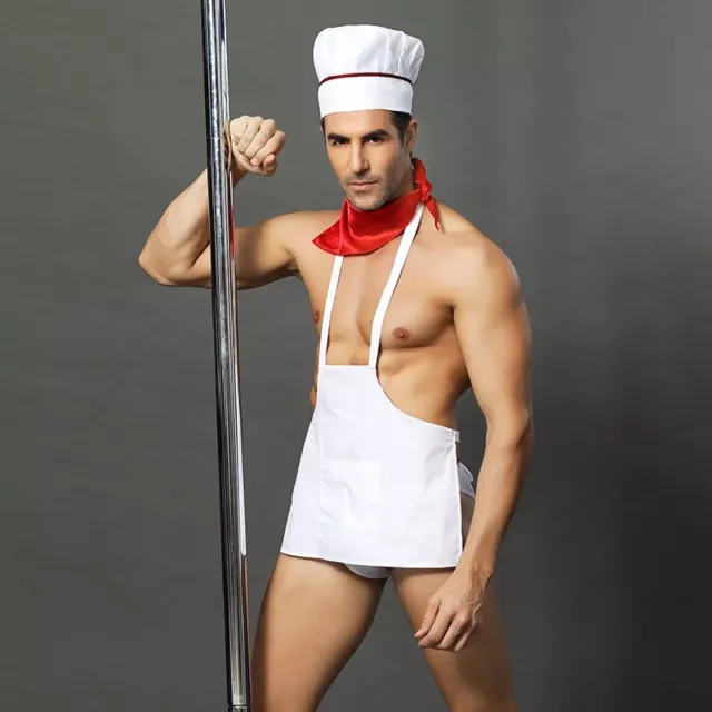 Sexy Men's Cook Chef Uniform Temptation Cosplay Bar Underwear Costume Role Play