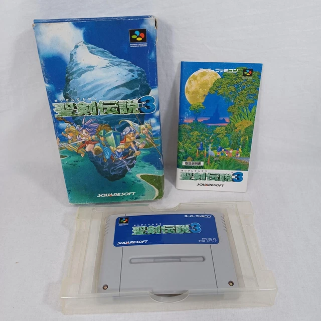 NINTENDO SUPER FAMICOM SFC Seiken Densetsu 3 Complete CIB Japan NTSC-J ...