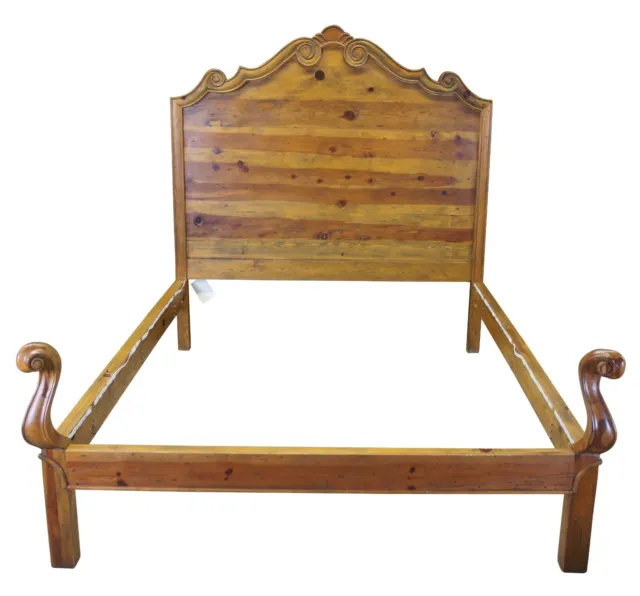 Vintage Ralph Lauren French Country Reclaimed Rustic Pine Queen Size Bed
