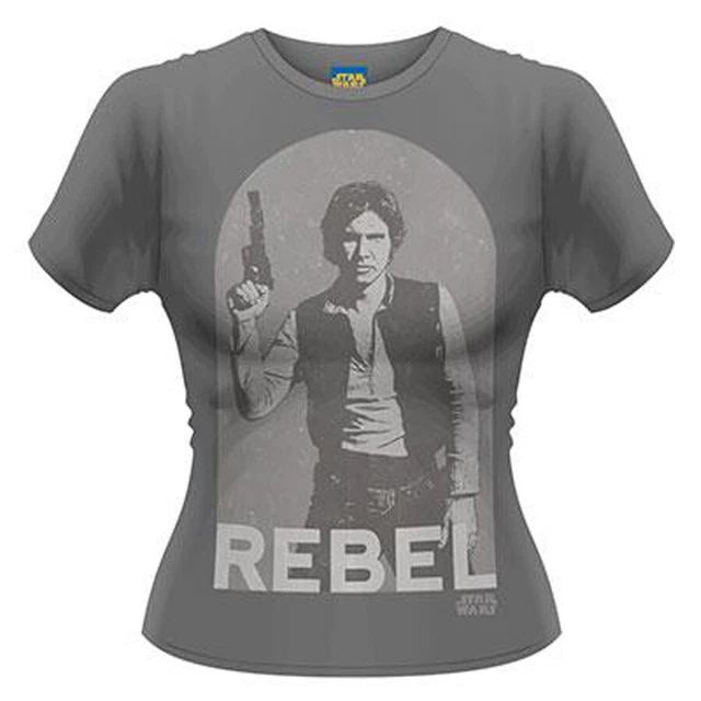 T-shirt Gris pour Femme Neuf Taille L Star Wars avec Han Solo avec étiquette
