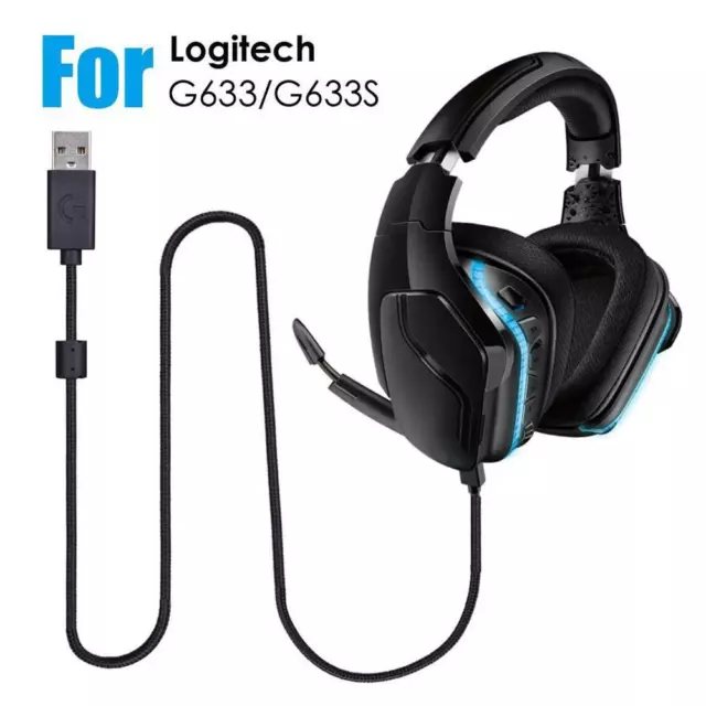 Audio-Datenkabel Nylon geflochtene Ladekabel For Logitech G635 G633 G633S