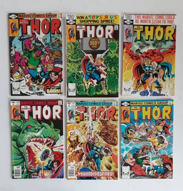 The Mighty Thor #296-301, NM Condition
