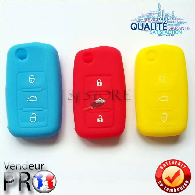 Etui Coque Housse Silicone Cle Vw Golf 4 Passat Polo Beetle Jetta Bora 3 Boutons