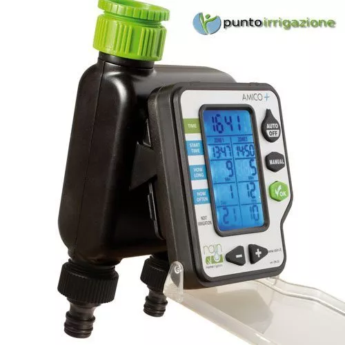 Centralina programmatore batteria Rain AMICO + 2 zone attacco da 3/4" digitale