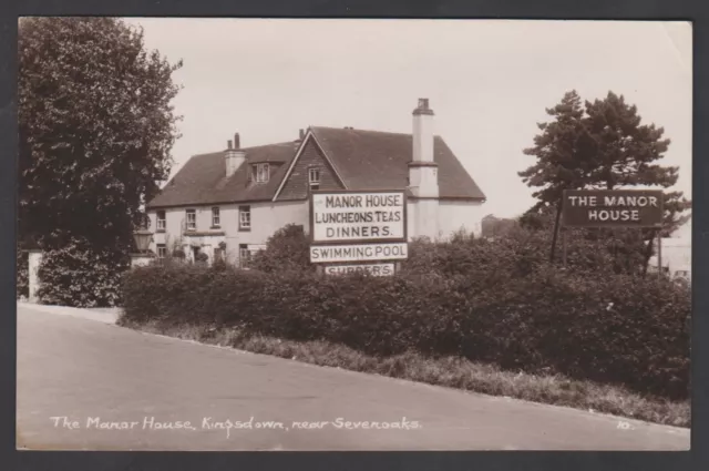 1930 Kingsdown Nr Sevenoaks The Manor House Restaurant Real Photo Postcard Kent