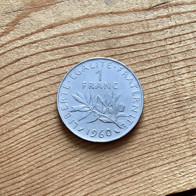 1 franc France 1960 - Semeuse en nickel, variante petit 0, TTB, sous