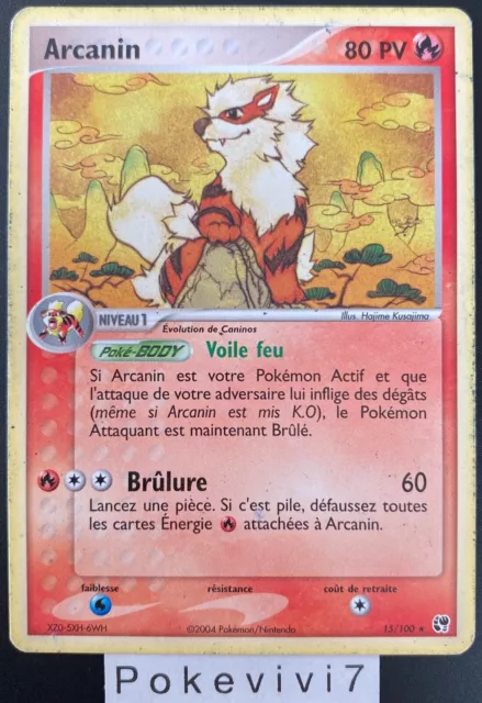 Pokemon Card ARCANINE 15/100 Rare Block EX Sandstorm FR USED