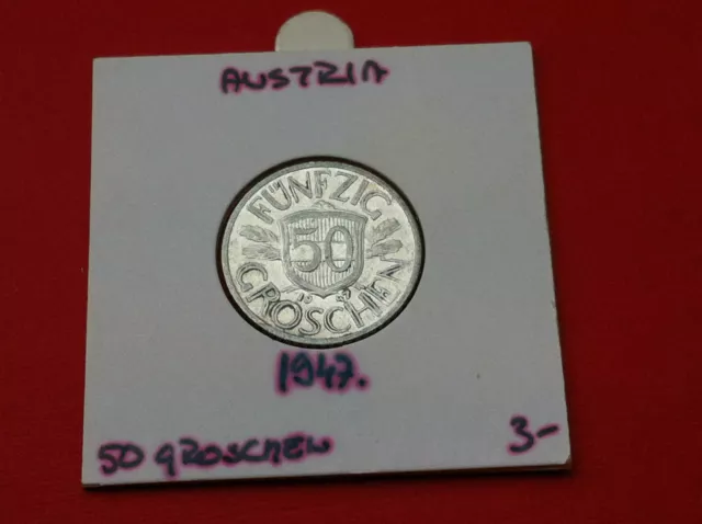 Österreich - Austria coin - 50 Groschen 1947 - Aluminum !