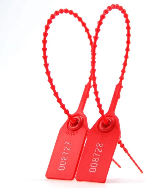 100 Plastic Tamper Seals Numbered Zip Ties For Fire Extinguisher Pull Tite Secur