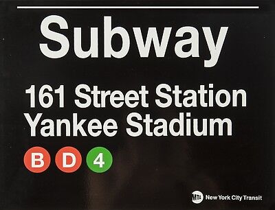 TIN SIGN " New York Subway Yankee Stadium"  Deco Garage Wall Decor