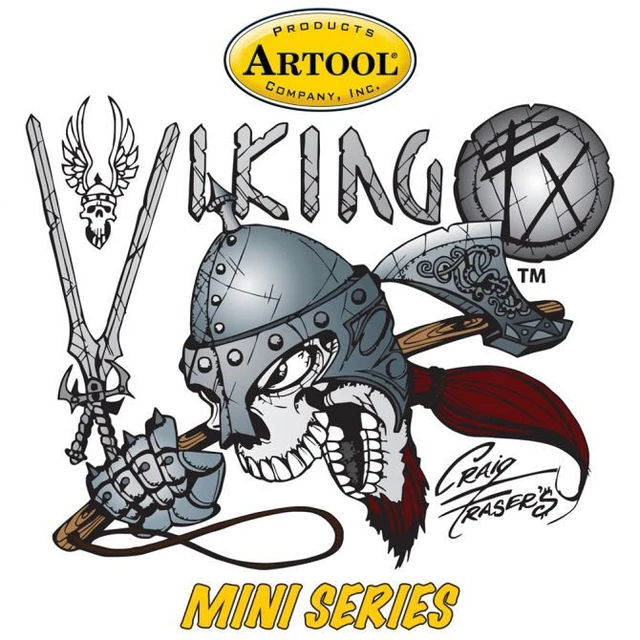 Artool Freehand Airbrush Stencil Viking by Craig Fraser Mini Series Set of Four