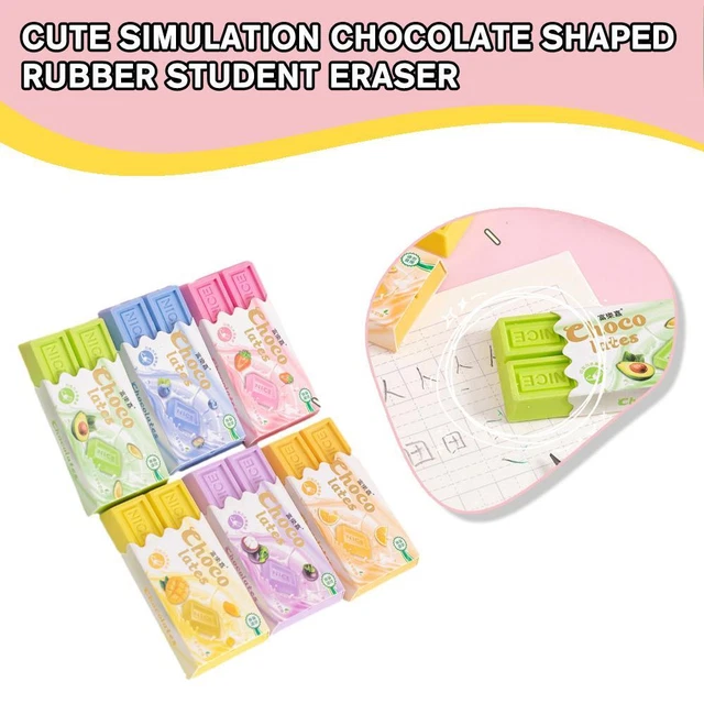 Random Cartoon Cute Kawaii Rubber Fun Creative Chocolate Eraser Student Supply