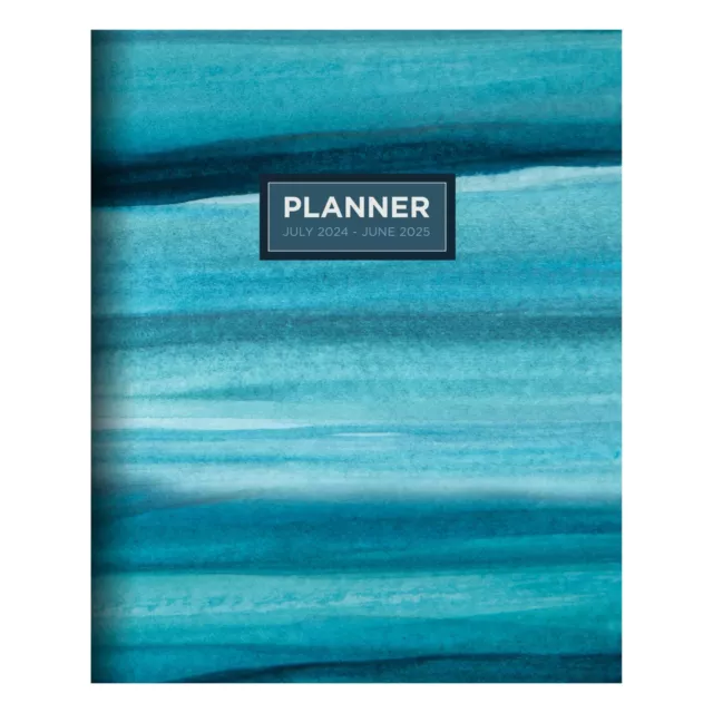 JULY 2024 June 2025 Blue Watercolor Medium Monthly Planner 12.99